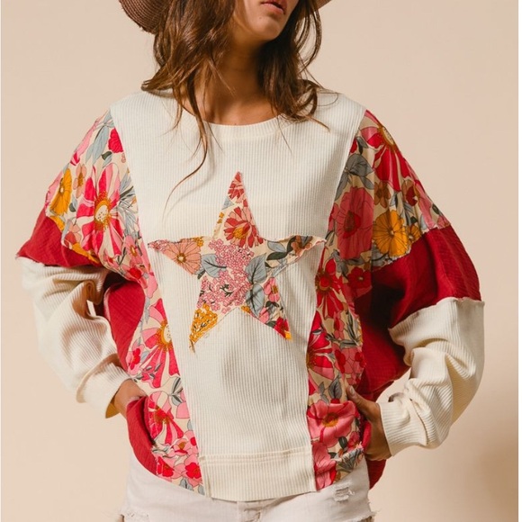 Floral Star Patchwork Sweater - Picture 2 of 5